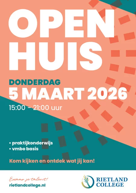 Open Huis donderdag 5 maart 2026 voor praktijkonderwijs en vmbo basis. Kom kijken en ontdek wat jij kan!
